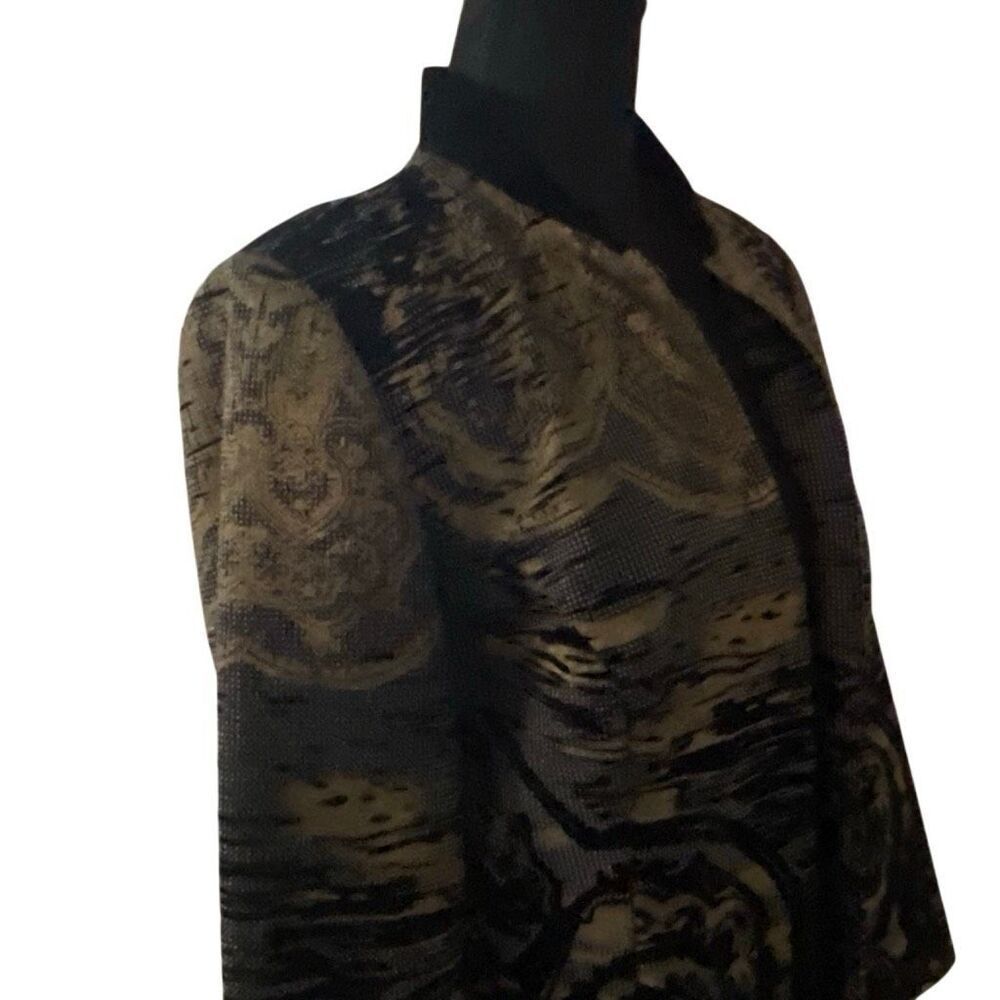 Chicos Women’s Mid Length Riders Style Flocked Jacket/Coat - Picture 4 of 11